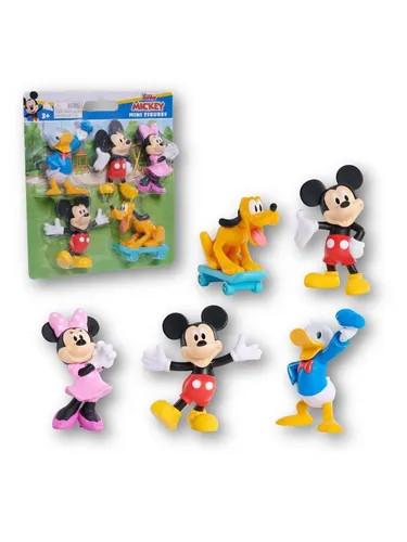 Just Play Disney Junior Mickey Mouse Minifiguren 5er-Pack - 5 Sammelfiguren: Mickey, Minnie, Donald und Pluto in typischen Outfits. Ideal für fantasievolles Spielen und Ausstellen. Perfekt als Geschenk oder für die nächste Feier.