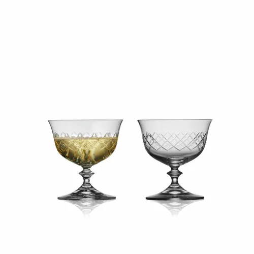 Lyngby Glas Champagner-Schale Eaton 2er Set - Elegante Kristallglas Sektgläser (280 ml) für besondere Anlässe, ideal für stilvolle Feiern und Genüsse.