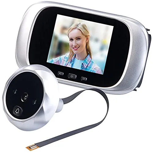 Somikon Digitale Türspion-Kamera mit 7,1-cm-Farbdisplay - Digitaler Türspion mit 7,1 cm Farbdisplay und Nachtsicht, ideal zur einfachen Überwachung ohne Bohren. Kompakt und benutzerfreundlich für mehr Sicherheit im Eingangsbereich.
