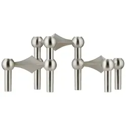 STOFF Nagel Kerzenhalter 3er Pack Black Chrome – Modular und Stilvoll - Modularer Kerzenhalter aus Messing in edlem Schwarzchrom. Ideal für individuelle Gestaltung und zeitlose Eleganz in jedem Wohnraum.