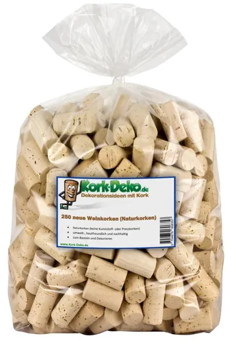 Wein Korken neu | 250 Stück Naturkork für Basteln und Deko - 250 hochwertige Korken aus Naturmaterial, ideal für kreative Bastelprojekte und stilvolle Dekorationen. Perfekt für Hobbybastler und Deko-Enthusiasten.