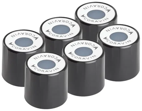 Coravin Schraubverschlüsse 6er Pack - Perfekte Weinkonservierung - Weinverschlüsse & -ausgießer: Verlängern Sie die Lebensdauer Ihrer Weine mit wiederverwendbaren Schraubverschlüssen, ideal für bis zu 3 Monate Frische und optimalen Geschmack.
