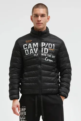 Camp David Herren Steppjacke Schwarz XXL - Lockere Passform mit Stehkragen, elastischen Ärmel- und Saumabschlüssen. Praktische seitliche Eingriffstaschen und Innentaschen. Geprüfte Qualität nach Oeko-Tex® Standard 100.