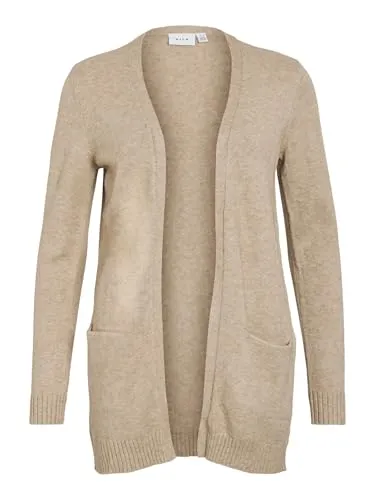 VILA CLOTHES Damen VIRIL L/S OPEN KNIT CARDIGAN - Strickjacke für Damen mit V-Ausschnitt und praktischen Fronttaschen, perfekt für lässige Looks und vielseitig kombinierbar.
