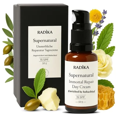 Natural Repair Gesichtspflege & Repair Creme | Immortal Blume | Tag | Feuchtigkeitsspendend | Fleckabweisend | Ton ausgleichend | Supernatural