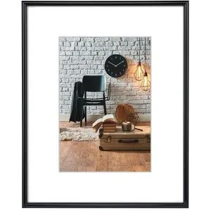 Hama Bilderrahmen Sevilla 66222, A4, 21 x 29,7 cm, Antireflexglas, Kunststoffrahmen, schwarz