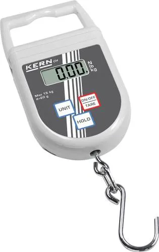 Kern CH 50K100 Hängewaage - Praktische Hängewaage für bis zu 50kg, mit 11 mm LC-Display und Edelstahlhaken. Ideal für den Alltag, kompakt und platzsparend, mit Tara-Taste und Auto-Off-Funktion für längere Batterielebensdauer.