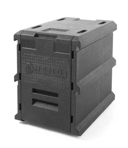 Hendi Thermo Catering Container 635x465x660 mm - Sonstige Gastronomieartikel, ultraleicht und robust mit perfekt verschließbarer Öffnung, ideal für sicheres Stapeln von GN-Behältern.