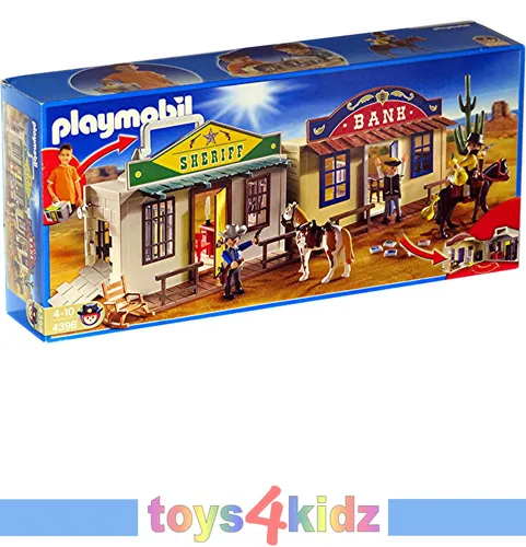 Playmobil Western Mitnehm - WesternCity 4398 - Gebäude für kreative Rollenspiele, perfekt für Kinder ab 5 Jahren und ideal zum Mitnehmen für unterwegs.