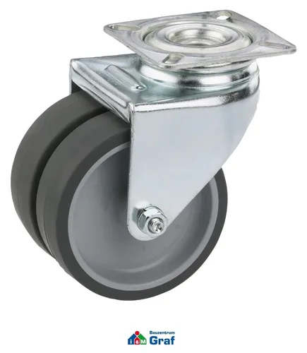 Dörner+Helmer Apparate-Doppel-Lenkrolle mit TPE-Lauffläche, 50x18mm /#83000228