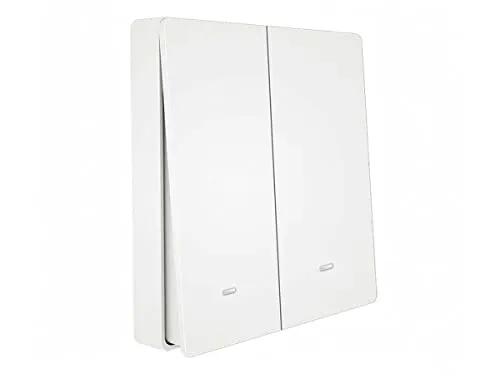 Kabelloser Wandschalter, Wireless RF 433, Anschluss wo Sie wollen, kompatibel mit Alexa, kabelloser Schalter für Lichter und elektrische Geräte (2 Tasten)
