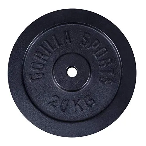 GORILLA SPORTS® Hantelscheiben - Gusseisen Gewichte für Fitness & Krafttraining - Stabile Gusseisen-Hantelscheiben in 9 Gewichtsausführungen, ideal für alle Standard-Gewichtsstangen. Perfekt für effektives Hanteltraining im Home-Gym und Fitnessstudio.