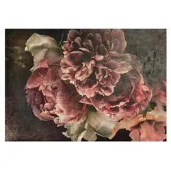 Wallarena Fototapete Blumen Vintage Rose Vlies Tapete Wohnzimmer Schlafzimmer Wandtapete, Glatt Vlies, Struktur Vinyl, Pfingstrosen, Tapete inklusive Kleister Vliestapete Motivtapete Wandtapete 3.68 m x 2.54 m