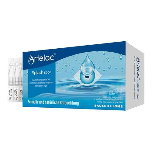 Artelac Splash EDO Augentropfen 30 ml - Für trockene, brennende Augen - Augentropfen mit 0,2 % Hyaluronsäure für schnelle und langanhaltende Linderung trockener Augen. Ideal für Kontaktlinsenträger und unterwegs, ohne Konservierungsmittel.
