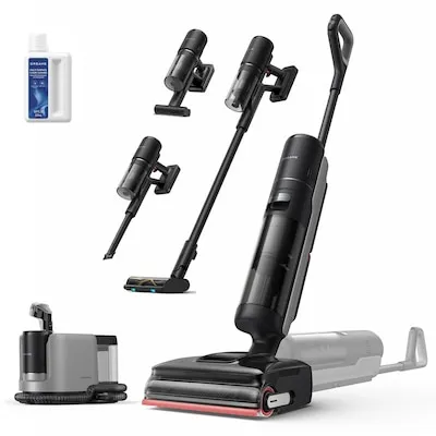 Dreame H15 Mix 7in1 Nass- und Trockensauger - Multifunktionaler 7-in-1 Staubsauger mit KI-Roboterarm für gründliche Kantenreinigung und 23kPa Saugkraft. Ideal für alle Bodenarten und lange Laufzeit von bis zu 75 Minuten.