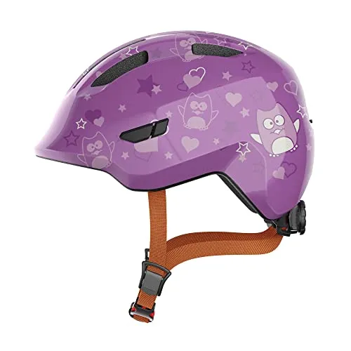 ABUS Smiley 3.0 purple star S (45-50 cm) - Fahrradhelm für Kinder mit hervorragendem Rundumschutz, höhenverstellbarem Verstellsystem und kindgerechten Designs - ideal für kleine Radfahrer ab 1 Jahr.
