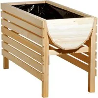 dobar® 58196e Hochbeet - Kompaktes Gemüse- und Kräuterbeet aus Holz - Hochbeet aus wetterfestem Kiefernholz (100 x 45 x 60 cm) - Ideal für Balkon, Garten oder Terrasse. Inklusive Pflanzfolie für einfache Bepflanzung. Hochwertige Handarbeit aus Europa.