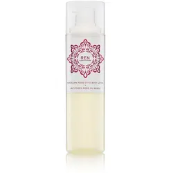 REN Clean Skincare Moroccan Rose Body Lotion 200 ml - Ganzkörperpflege mit schneller Einziehformel, spendet intensive Feuchtigkeit und hinterlässt einen zarten Rosenduft für seidig weiche Haut.