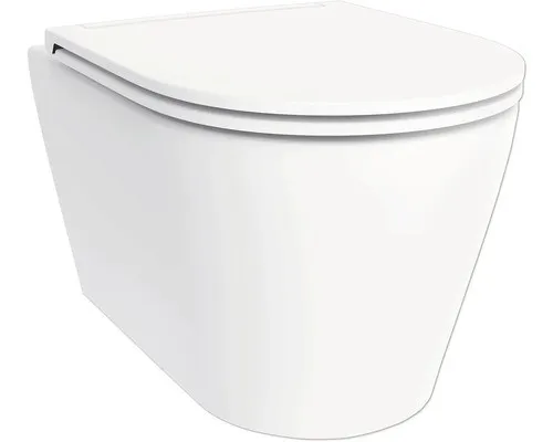 Jungborn Wand-WC Set SIX Tiefspüler ohne Spülrand weiß glänzend mit Beschichtung
