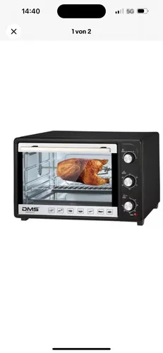 DMS® OCR-48D - 48 Liter Mini Backofen mit Umluft 2000 Watt Pizzaofen & Drehspieß