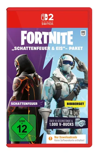 Fortnite - Schattenfeuer & Eis Paket (Downloadcode) für Nintendo Switch - Erlebe actiongeladene Abenteuer mit dem neuesten Fortnite Paket! Ideal für Fans der beliebten Spielreihe, jetzt mit spannenden Inhalten für die Nintendo Switch.