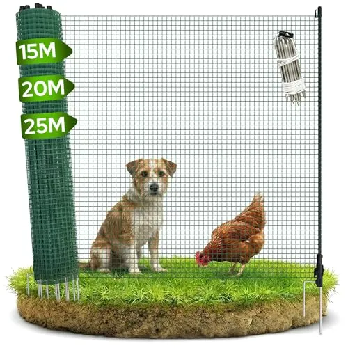 Arebos Flexibler Weidenzaun - UV-beständig, schimmelresistent, mobil - Mobiles Zaun-Set für flexible Abgrenzungen im Garten oder beim Camping. Einfacher, werkzeugloser Aufbau und hohe Stabilität auf Rasen und Erde – ideal für temporäre Bereiche.