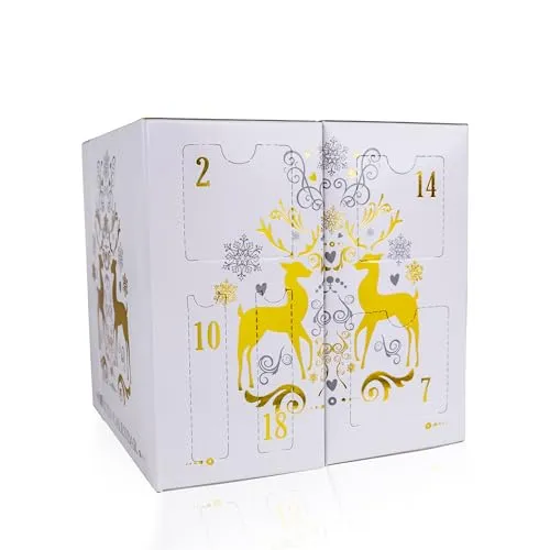 accentra Adventskalender Beauty - 24 Make-up Produkte, inklusive Lippenstift, Wimpern und Nagellack für festliche Looks