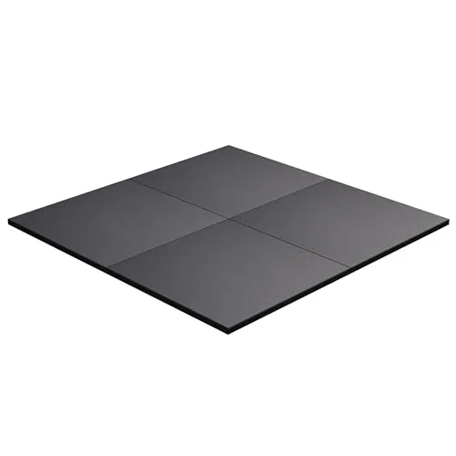 GORILLA SPORTS® Bodenschutzmatte - Rutschfest aus Gummi, 100x100cm, Schwarz - Sportmatte aus rutschfestem Gummi, ideal zum Schutz von Böden vor Dellen und Kratzern. Perfekt für Fitnessgeräte und Heimtraining, schalldämpfend und leicht zu reinigen.