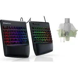 Freestyle Edge RGB Gaming Tastatur - QWERTY MX Silver - Erstklassige geteilte Gaming-Tastatur mit RGB-Beleuchtung, verstellbarem Kabel und ergonomischer Anpassung für ultimativen Komfort beim Spielen.