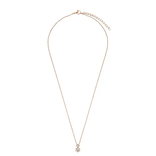 Heideman Halskette Iva Damen aus Edelstahl rosegold farbend poliert Kette für Frauen mit Stein weiss