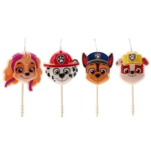 dekora - Paw Patrol Geburtstagskerzen 4 Stück 9 cm