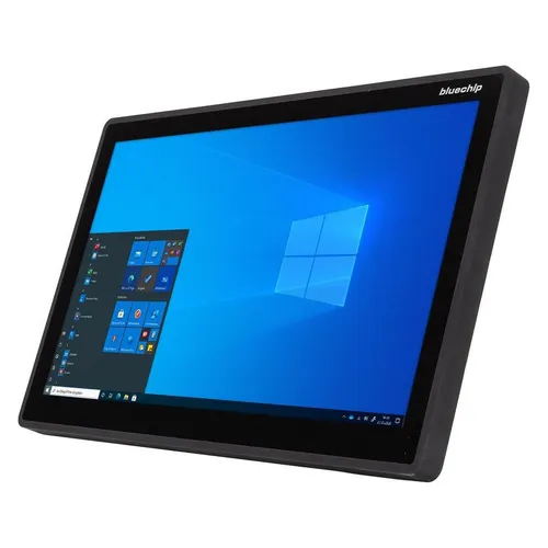 bluechip INDUSTRYline P215KT-1001 - 21,5" Touchscreen PC - Desktop-PCs mit IP65 Frontgehäuse, ideal für industrielle Anwendungen. Ausgestattet mit Intel x6413E, 8 GB RAM und 120 GB SSD für hohe Leistung und Zuverlässigkeit.