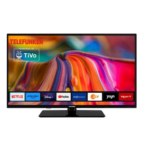 Telefunken T40X840 Home 40 Zoll LED Smart TV - 40 Zoll LED Smart TV mit Triple Tuner für digitales Fernsehen. Genießen Sie beste Bildqualität und vielseitige Internetfunktionen wie Netflix und YouTube. Kompakt und ideal für jedes Wohnzimmer.