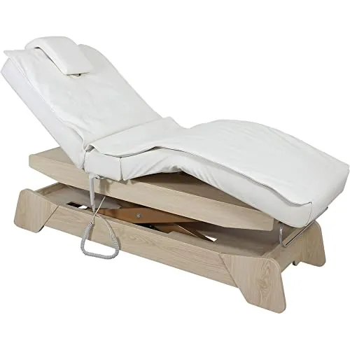 Medeo EL. Therapieliege 030208 Massageliege Behandlungsliege Wellnessliege weiß-Wood