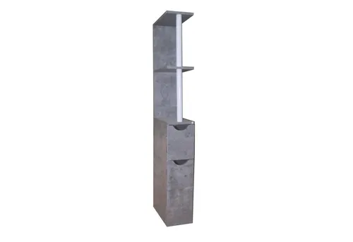 Raumteilerregal Thekla 118 cm - Beistellschrank in Betonoptik - Regale & Aufbewahrung: Stylisches Nischenregal mit 4 Fächern, ideal für platzsparende Raumtrennung und Aufbewahrung. Modernes Design in Grau für jedes Zuhause.