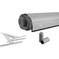 Schellenberg Rolladenpanzer Set PVC Maxi 120 x 140 cm - Fensterdrapierung mit grauem PVC Rolladenpanzer, inklusive Aufhängefeder und Alu-Endleiste, ideal für 60 mm Stahlrohrwellen – schützt vor Sonne, Lärm und Einbrüchen.