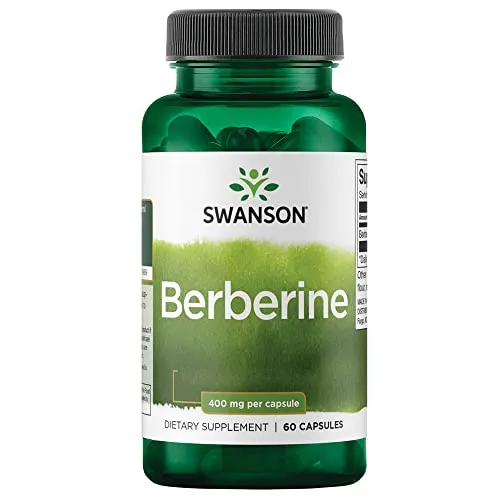 Swanson Berberine 400mg, 60 glutenfreie Kapseln - Hochdosierte 60 Kapseln mit 400mg Berberin pro Dosis, ideal für eine bewusste Ernährung. Hergestellt in GMP-zertifizierten Anlagen für geprüfte Qualität und Reinheit.
