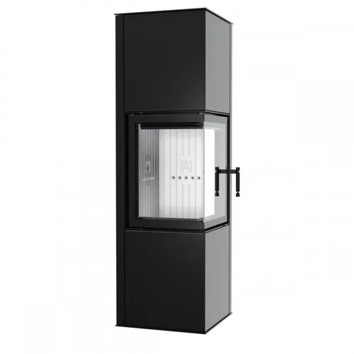 Kaminofen Hitze SIGA 6,5 kW - Eckscheiben Holzofen in Schwarz - Kaminöfen: Moderner Eckscheibenofen mit variabler Wärmesteuerung und hoher Energieeffizienz (A+), ideal für gemütliche Wärme in jedem Raum.
