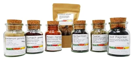 Ottolenghi Gewürze Geschenk Set im Glas - Kräuter Set mit den beliebtesten Gewürzen aus Ottolenghis Kochbüchern, ideal zum Verschenken oder Selbstverwenden, inklusive Zatar, Sumach und mehr.