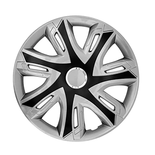 TOP 4x Radkappen SUPERNOVA Schwarz-Silber Glanz 15" für PKW - Stylische Radkappen in Schwarz-Silber für 15 Zoll Räder, perfekter Schutz und individuelles Design für Ihr Fahrzeug.