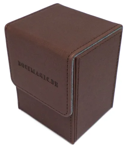 Docsmagic.de Premium Magnetic Flip Box (80) Brown + Deck Divider - MTG PKM YGO -