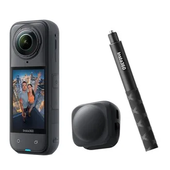 Insta360 X5 360-Grad-Action-Kamera schwarz - Action-Cam mit 360-Grad-Funktion, ideal für atemberaubende Aufnahmen und kreative Perspektiven bei jedem Abenteuer.