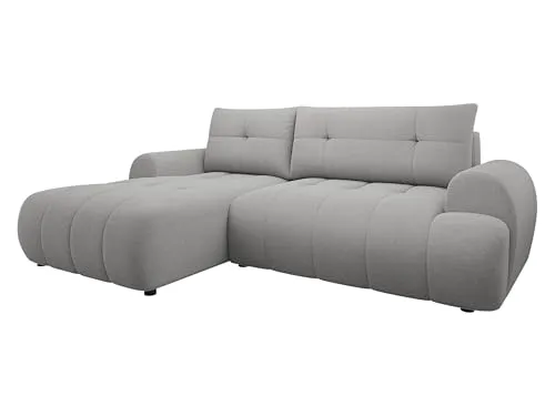 Mirjan24 Ecksofa Fliog mit Bettkasten, 3 Sitzer L-Form Sofa mit Schlaffunktion, Eckcouch für Wohnzimmer, Couch mit Bettfunktion (Velo 633, Seite: Links)