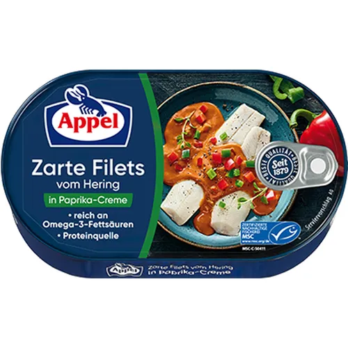 Appel Heringsfilets in einer Creme mit herzhaftem Paprika 200g