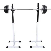 vidaXL Hantelständer Langhantelablage - Hantelablage für Heimgebrauch, verstellbar von 107-165 cm, maximale Gewichtskapazität von 80 kg, ideal für Fitnessstudio & Training.