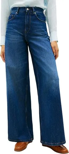 Tommy Hilfiger Weite Jeans DNM NEW DOREEN 70'S WIDE LEG HW - Lässige, weit geschnittene Jeans in High-Waist-Form aus 100% Baumwolle. Ideal für einen entspannten Look, bequem und pflegeleicht. Perfekt für den Alltag.