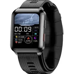 INF Smartwatch mit Blutdruckmessgerät Schwarz - Präzise Blutsauerstoffmessung und umfassende Gesundheitsüberwachung, 15 Tage Akkulaufzeit