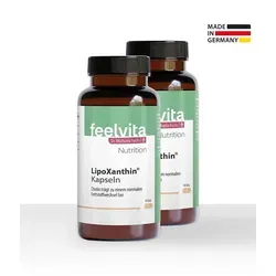 Genius Feelvita LipoXanthin® Kapseln 180 Stück – Vegane Stoffwechselunterstützung - Vegane Kapseln zur Unterstützung des Fettstoffwechsels mit Cholin und Chrom. Hergestellt in Deutschland, gluten- und laktosefrei. Ideal für eine ausgewogene Ernährung.