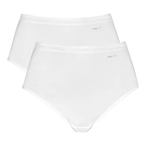 Mey Lights Taillen-Slip 2er Pack (42 Weiß) - Bikinis & Taillenslips für Damen, mit Mey-Softrand für besten Tragekomfort und edlem Glanzbund, ideal für jeden Tag.