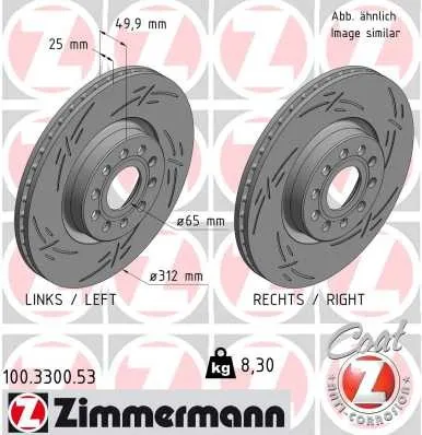 Zimmermann Bremsscheibe BLACK Z 100.3300.53 - Bremsscheiben für optimale Bremsleistung, langlebig und mit hochwertiger Beschichtung für verbesserte Korrosionsbeständigkeit